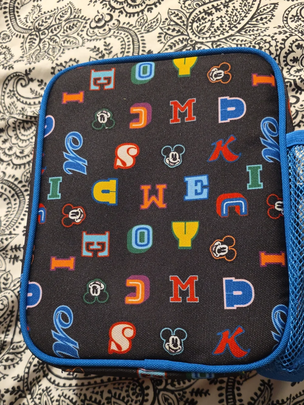 Disney Store Mickey Mouse Letter Lunch Box - Black, Blue & Red 7x9x4